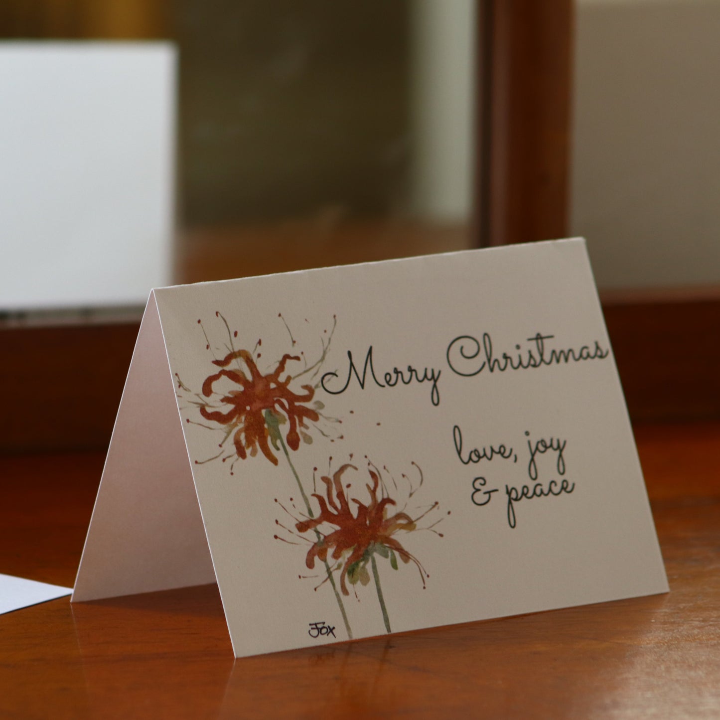 Christmas card red flower