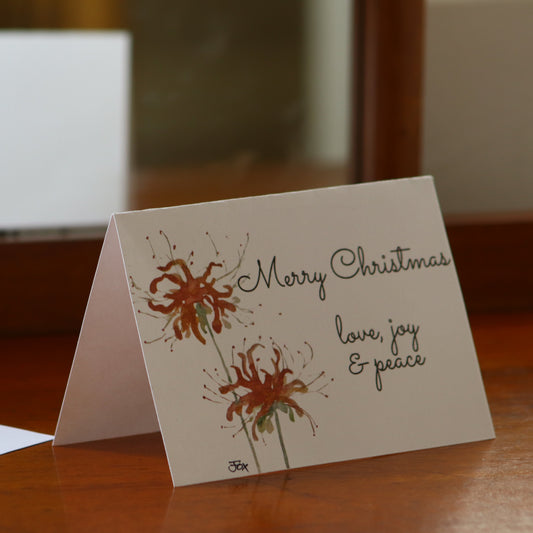 Christmas card red flower