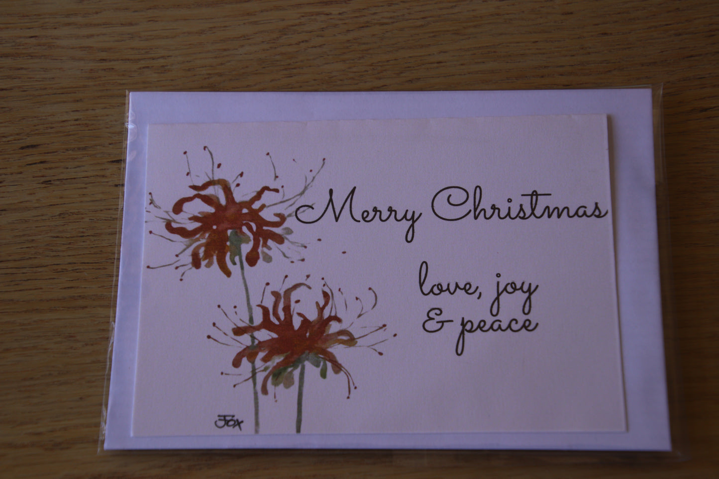 Christmas card red flower