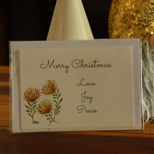 Christmas card yellow flower