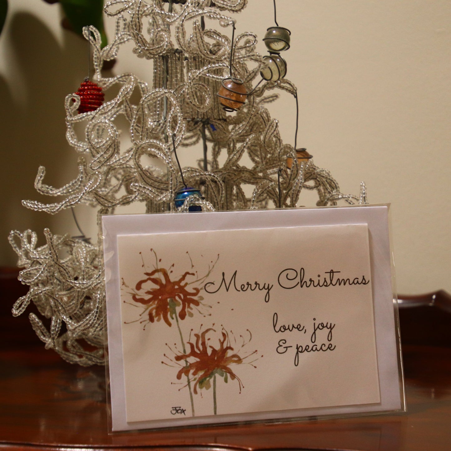 Christmas card red flower